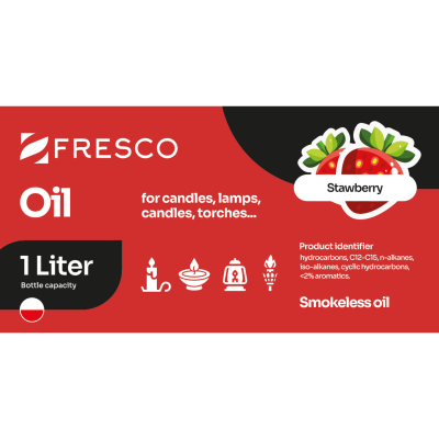 Paliwo olej do lamp, pochodni i świec 1,0L TRUSKAWKA