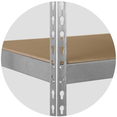 Regał metalowy magazynowy 183 x 90 x 45 cm Humberg HR-700 srebrny