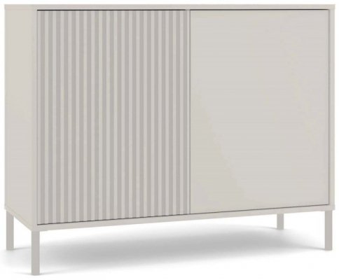 Komoda KAMARO 2D SLIM/GŁADKI KASZMIR Lamele Front Ryflowany + Klasyczny