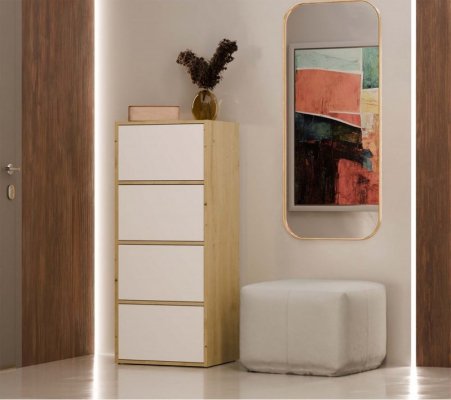 Komoda ALMA Front BIEL Korpus DĄB ARTISAN