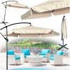 Parasol ogrodowy duży składany z wysięgnikiem 290cm beżowy