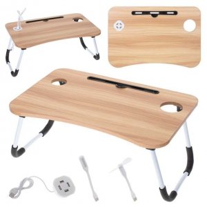 Stolik pod laptopa składany do łóżka podstawka USB