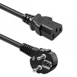 Kabel zasilający | wtyczka kątowa SCHUKO CEE 7/7 (E/F) | IEC C13 | 3x0.75mm2 | czysta miedź Cu | 1.8m