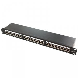 Patchpanel CAT6 19' 24- porty, STP czarny