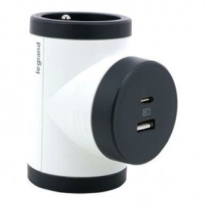 Legrand Rozgałęziacz  obrotowy 2xP+Z +USB AC-B/C