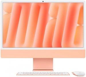 iMac 24 cale: M4 10/10, 16GB, 256GB SSD - Pomarańczowy