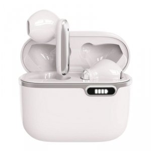Słuchawki bezprzewodowe douszne Art TWS + stacja dokująca ze złączem USB C AP-TW-B4W białe