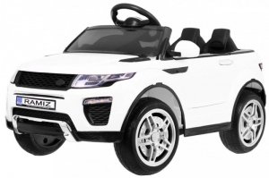 Autko Rapid Racer elektryczne dla dzieci, Biały SUV + Pilot