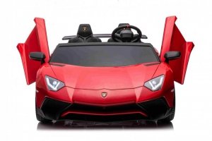 Auto Lamborghini Aventador SV na akumulator dla 2 dzieci Czerwony + Pilot 2,4 GHz + Pianka EVA + Audio LED