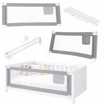 Barierka do łóżka ochronna zabezpieczenie blokada osłona 140cm szara