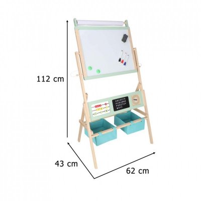 Tablica drewniana LULILO Kredo akcesoria kredy markery magnesy kosze 110cm