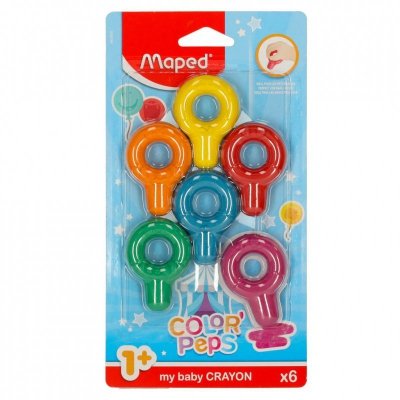 Kredki dla malucha okrągłe pierwsze kredki Baby Colorpeps 6 kolorów Maped