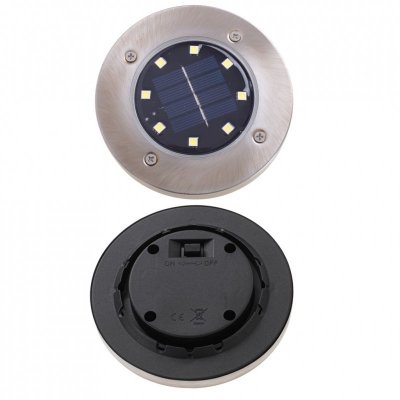 Lampy solarne gruntowe najazdowe ogrodowe  8LED 4szt. ciepły biały