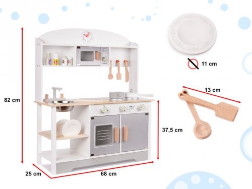 Kuchnia dla dzieci drewniana  MDF MODERN CLASSIC akcesoria 82cm