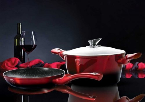 GARNKI BERLINGER HAUS BLACK BURGUNDY LINE 15 ELE BH-1632