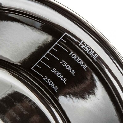 GARNEK EMALIOWANY 18cm 1,3L Z POKRYWĄ BANQUET METALLIC BLACK