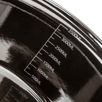 GARNEK EMALIOWANY 24cm 3,7L Z POKRYWĄ BANQUET METALLIC BLACK