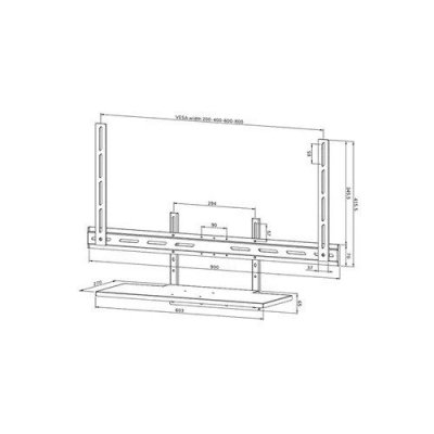 Półka videobar AV40-500BL 43-110 cali 2.5KG