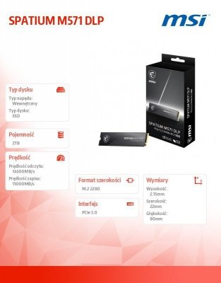 Dysk SSD SPATIUM M571 DLP 2TB M.2 PCIe 5.0 14500/11000