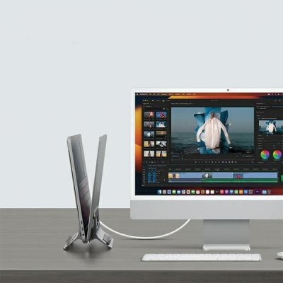 Uchwyt grawitacyjny stojak na MacBooka SMS-300 srebrny