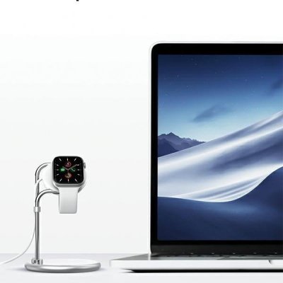 Stojak do Apple Watch SAW-300 ładowanie srebrny
