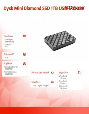 Dysk Mini Diamond SSD 1TB USB-C 32025
