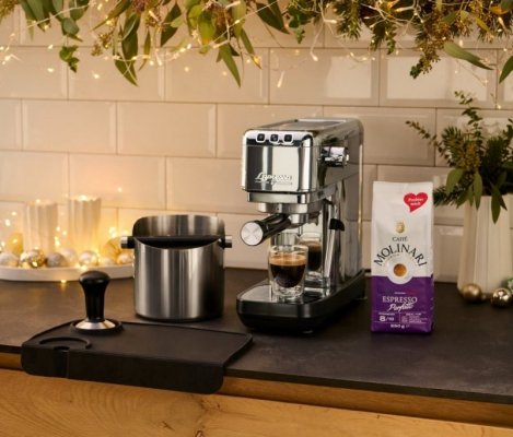 Ekspres ciśnieniowy kolbowy Lapressa stalowy