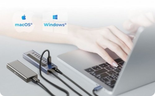 HUB IB-HUB1450-C31 10 x USB TYPE-C Gen 2 z zasilaczem