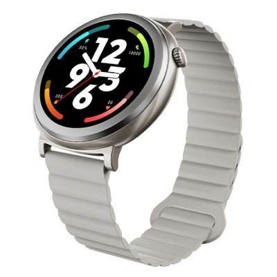 Smartwatch Aurora Amoled rozmowy AI srebrny