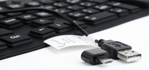 Gembird Klawiatura silikonowa wodoodporna USB z funkcją OTG czarna