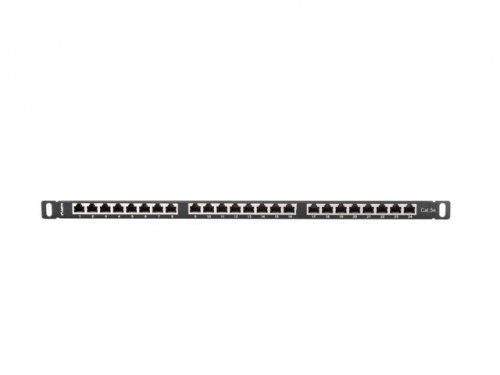 Lanberg Patch Panel 24 Port 0.5U Kat.5E czarny ekranowany