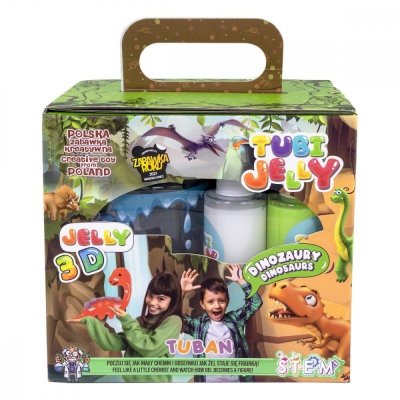 TUBAN Zestaw Tubi Jelly 6 kolorów + małe akwarium - Dinozaury