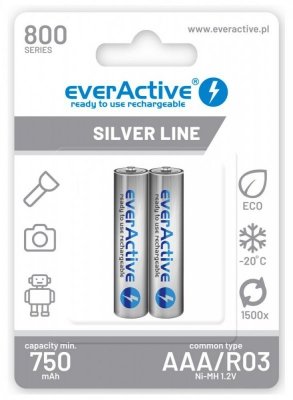 everActive Akumulatory R03/AAA 800 mAH blister 2 szt. technologia Ready To Use