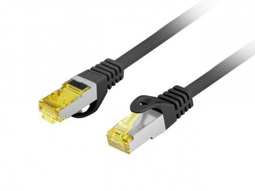 Lanberg Patchcord kat.6a S/FTP LSZH CU 0.25m fluke passed czarny