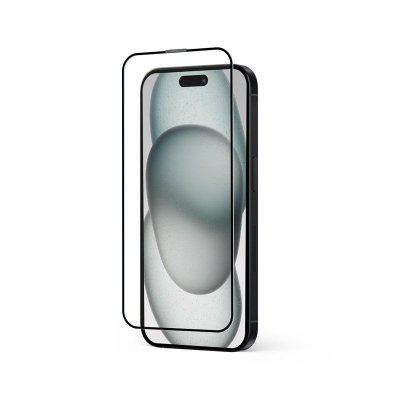 CRONG Szkło hartowane Anti-Bacterial 3D Armour Glass 9H na cały ekran iPhone 16 / iPhone 15 z ramką instalacyjną