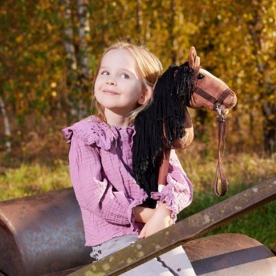 Tootiny Koń na kiju Hobby Horse HOPPIHORSE A4 Bay - ciemny brąz, maść gniada