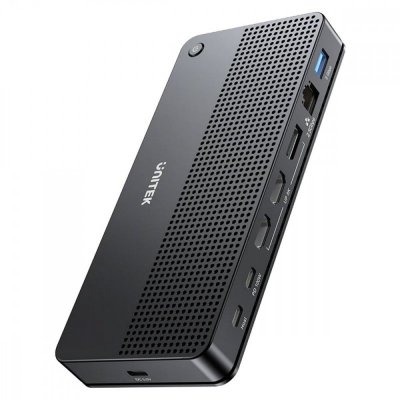 Unitek Stacja dokująca 13w1 USB-C, HDMI 2.1,DP 2.0,RJ45,10GBPs;D1104A01