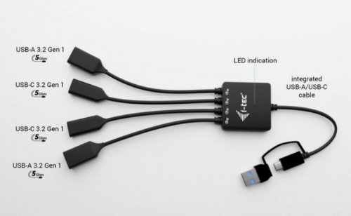 i-tec HUB USB-C/USB-A Cable 4 port (2x USB-C 2x USB-A)
