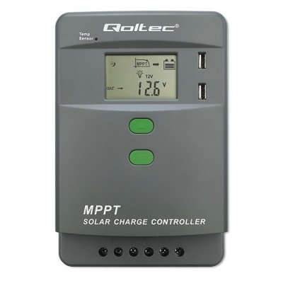 Qoltec Solarny regulator ładowania MPPT z czujnikiem temperatury 40A |  12V/24V | LCD | 2xUSB | Bluetooth | APP | GEL | LiFePO4