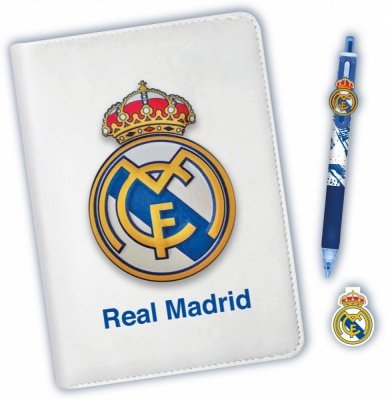 Kids Euroswan Zestaw notatnik z 10 kolorowym długopisem Real Madryt