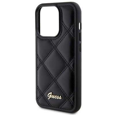 GUESS futerał do IPHONE 15 Pro Max GUHCP15XPSQSQSK (Quilted Metal Logo) czarny