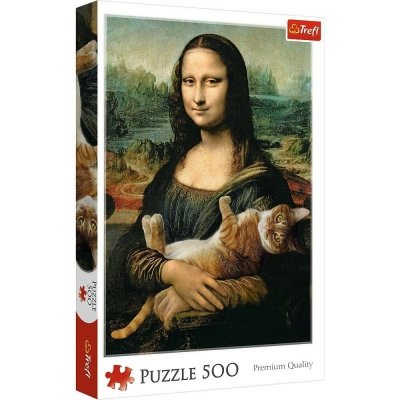Puzzle 500 Mona Lisa i kot Mruczek TREFL