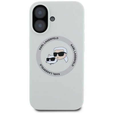 KARL LAGERFELD futerał do IPHONE 16 kompatybilny z MagSafe KLHMP16SSKCHTCE (Silicone KC Heads) beżowy