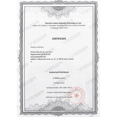 Powerbank Veger A10 (W1065) 2A 10000 mAh czarny