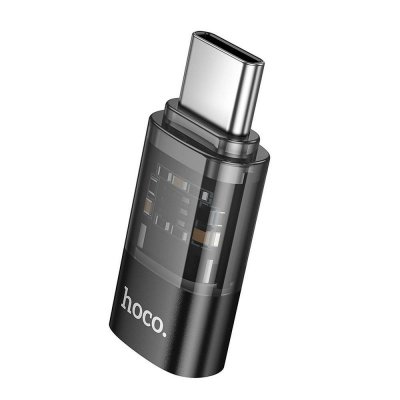 Adapter USB C do Lightning Hoco UA36D transparentny czarny
