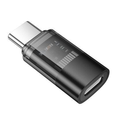 Adapter USB C do Lightning Hoco UA36D transparentny czarny