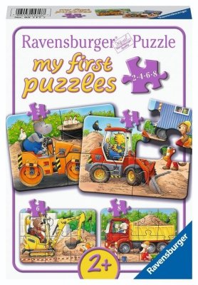 Puzzle 2/4/6/8 Construction Site Animals