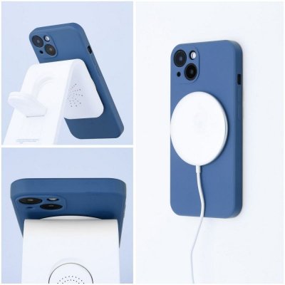 Futerał do Samsung A27 Silicone Mag Cover zgodny z MagSafe niebieski