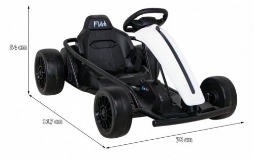 Gokart FX1 Drift Master na akumulator dla dzieci Biały + Funkcja Driftu + Koła EVA