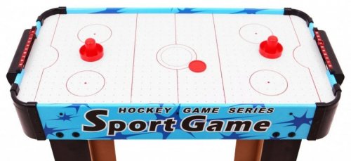Cymbergaj dla dzieci Air Hockey Niebieski + Stół z płyty MDF + Dmuchawy powietrzne + Grzybki Krążki